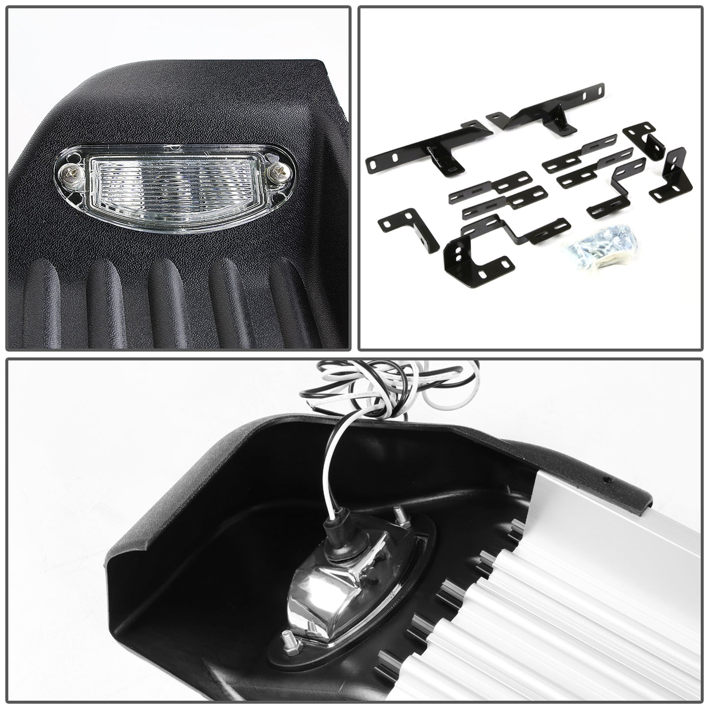 ESTRIBOS ALUMINUM - 08-13 TOYOTA HIGHLANDER - W/ LIGHTS - BLACK