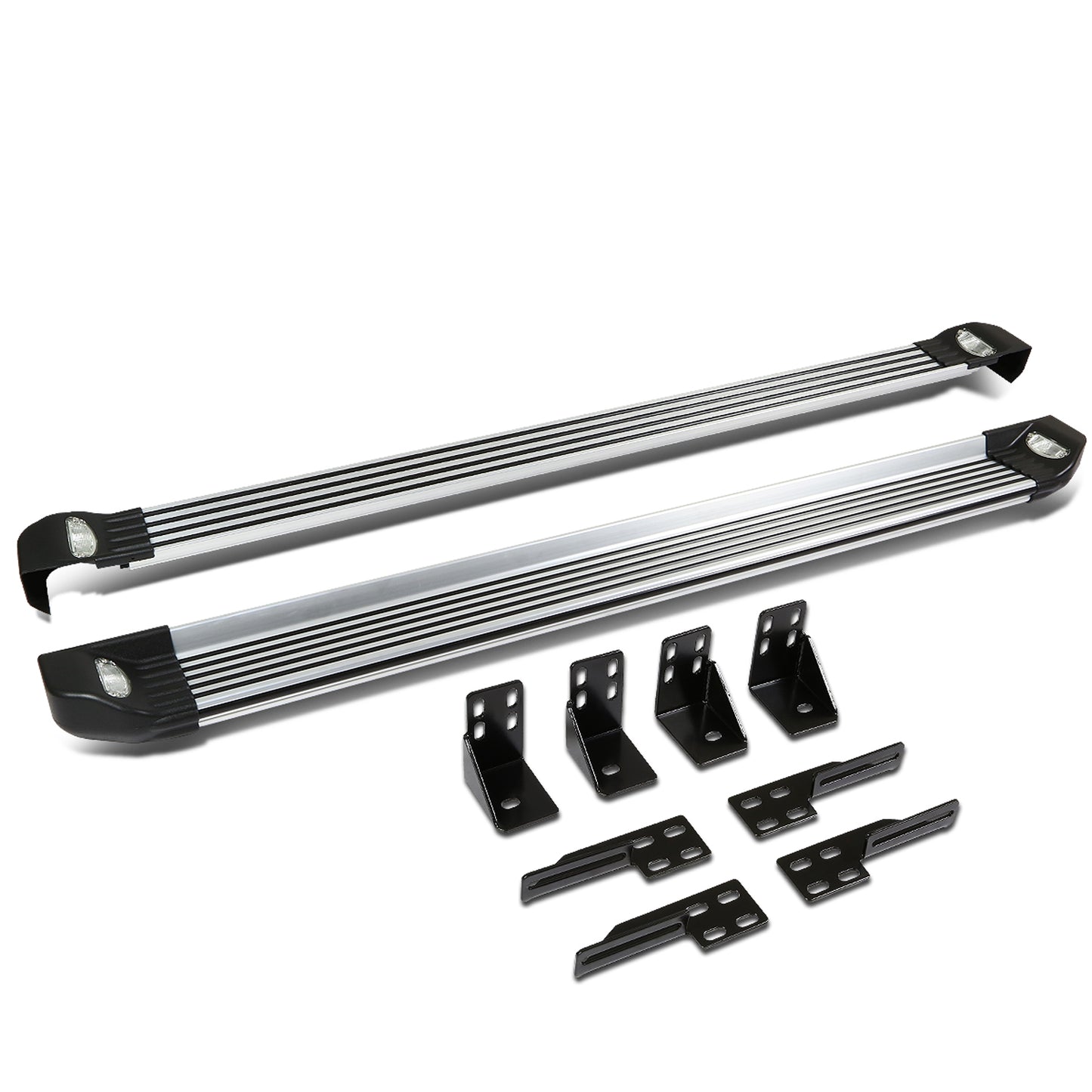 ESTRIBOS ALUMINUM - 06-12 TOYOTA RAV4 - W/ LIGHTS - BLACK