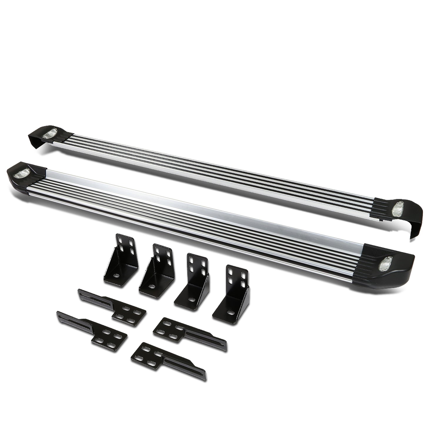 ESTRIBOS ALUMINUM - 06-12 TOYOTA RAV4 - W/ LIGHTS - BLACK