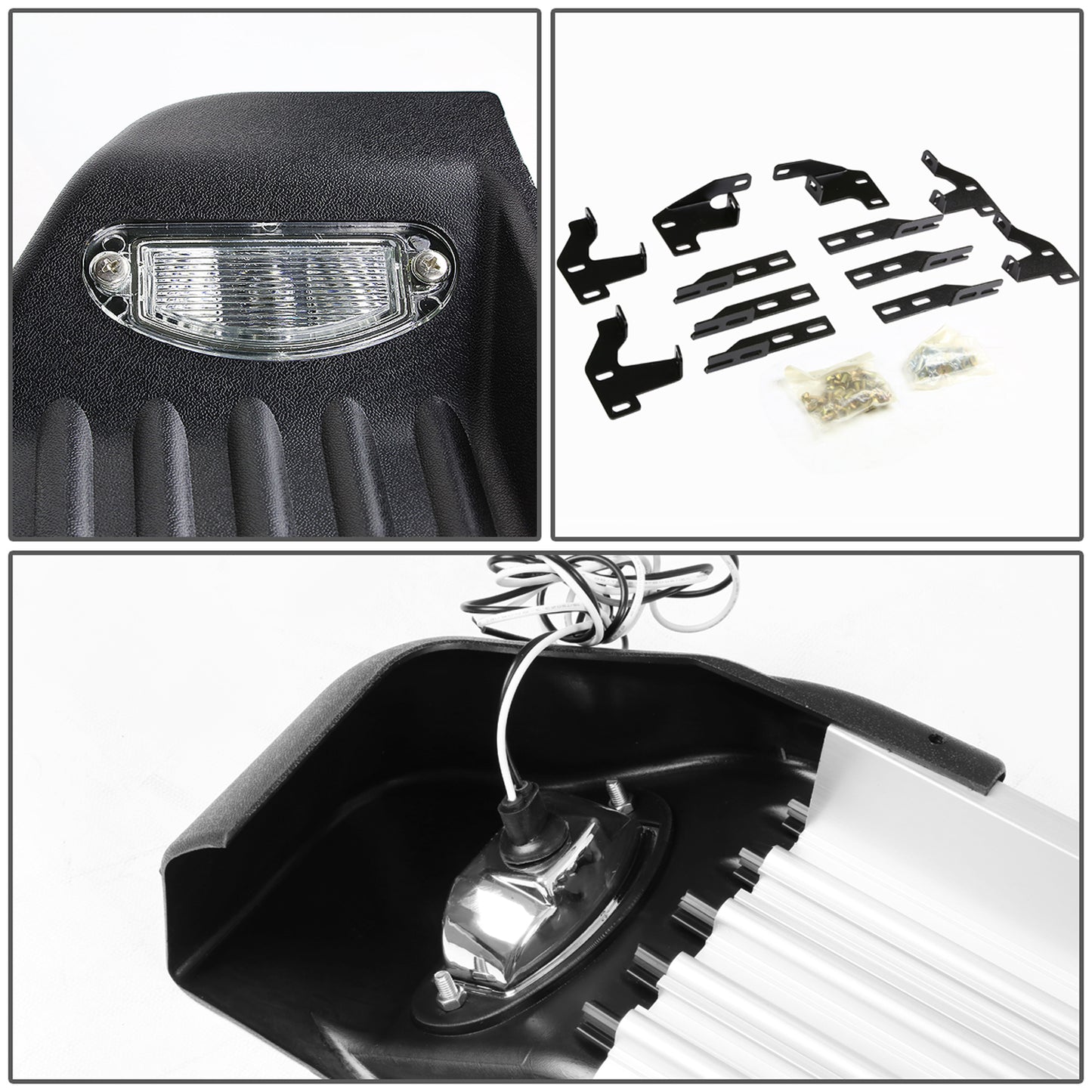 ESTRIBOS ALUMINUM - 5.25" - 09-15 HONDA PILOT - W/ LIGHTS - METALLIC / BLACK