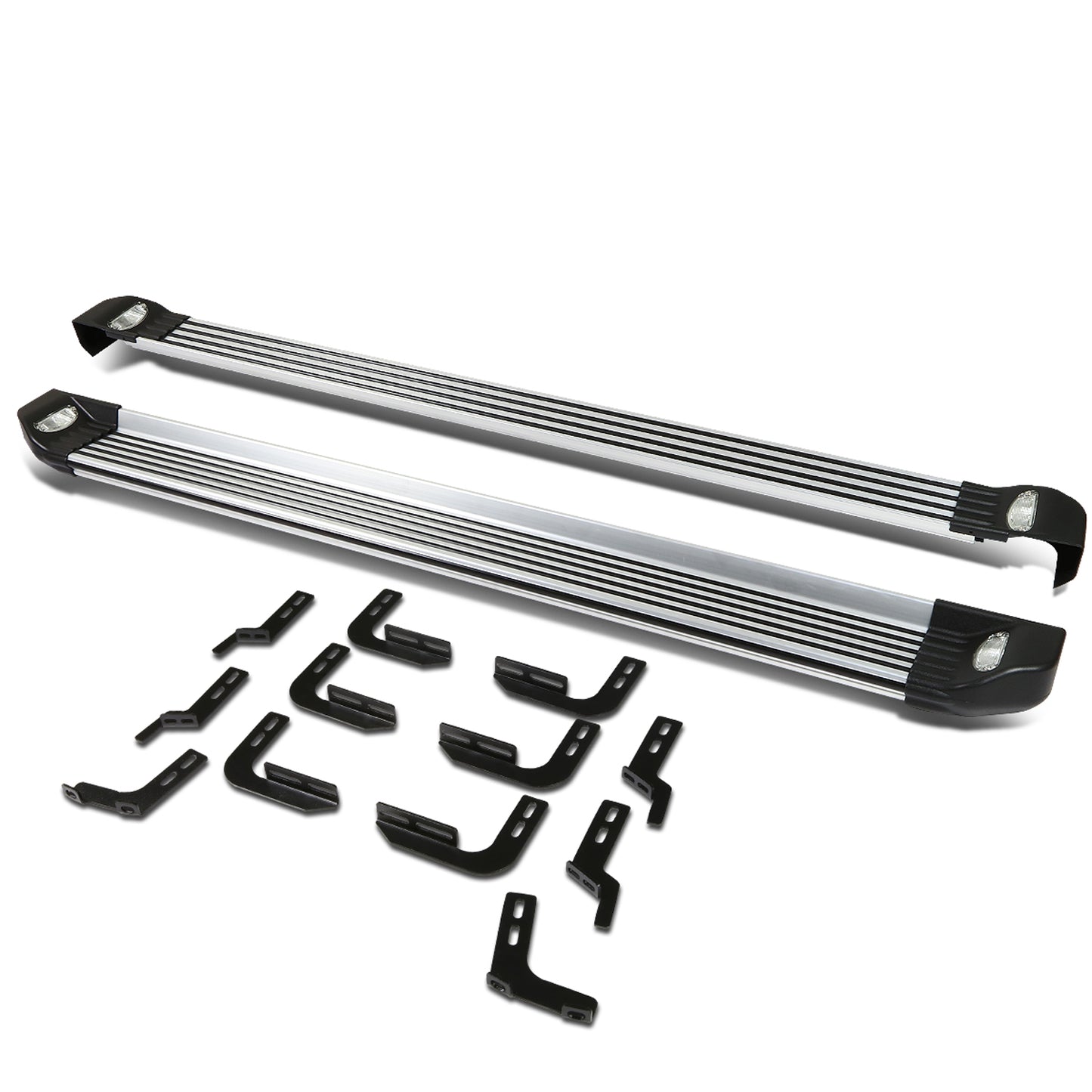 ESTRIBOS ALUMINUM - 10-15 TOYOTA 4RUNNER - W/ LIGHTS - BLACK