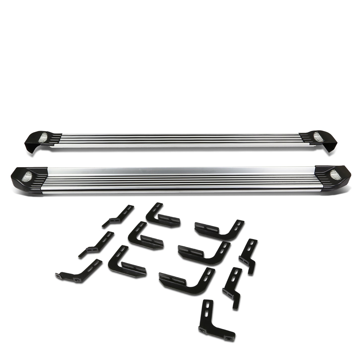 ESTRIBOS ALUMINUM - 10-15 TOYOTA 4RUNNER - W/ LIGHTS - BLACK