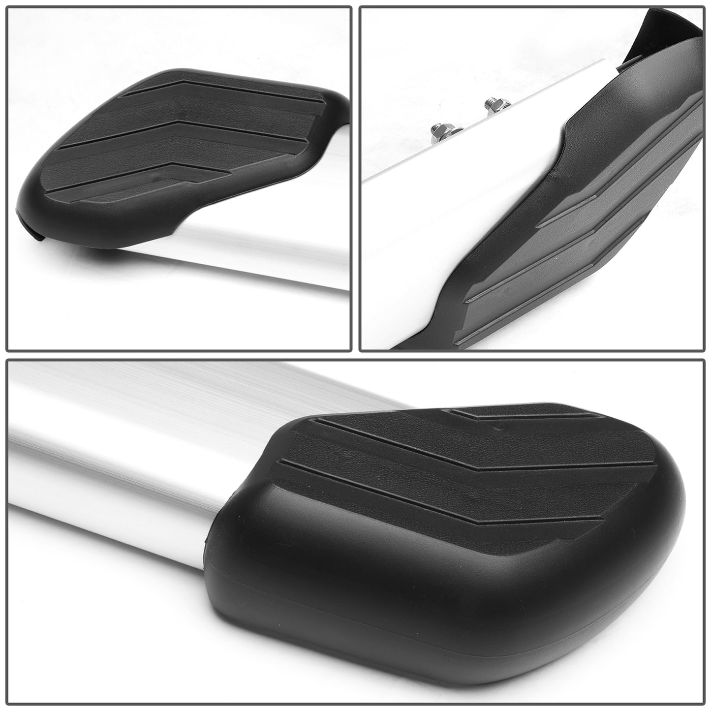 ESTRIBOS ALUMINUM - 5" - 07-17 TOYOTA TUNDRA 2-DOOR STANDARD CAB - OE STYLE - SILVER / BLACK