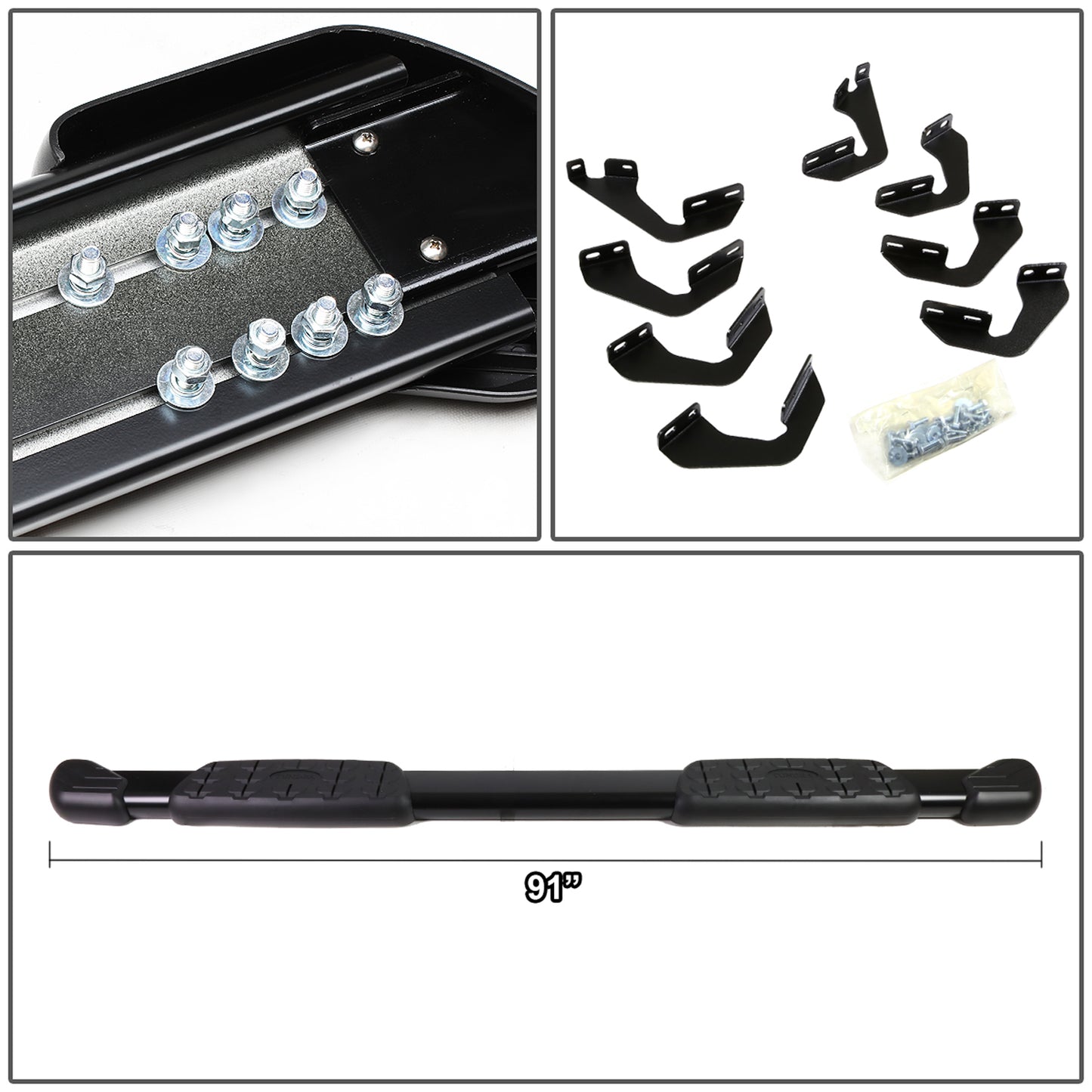 ESTRIBOS ALUMINUM - 5" - 07-17 TOYOTA TUNDRA CREWMAX - OE STYLE - BLACK