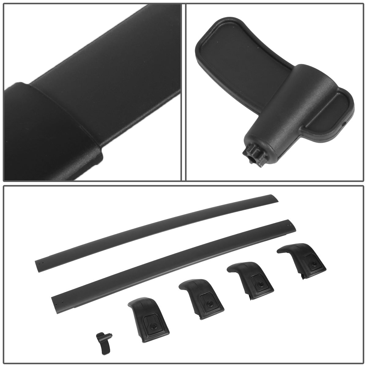 PORTAEQUIPAJE ROOF RACK CROSS BARS - 16-19 KIA SPORTAGE - BOLTS ONTO OEM ROOF RAILS ONLY - BLACK