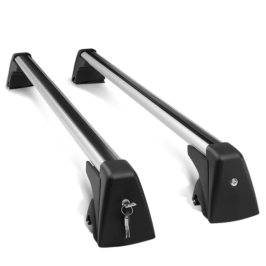 PORTAEQUIPAJE ROOF RACK CROSS BARS - 09-15 BMW X1 - MOUNTS ONTO OEM ROOF RAILS ONLY - W/ LOCK+KEY - BLACK / SILVER