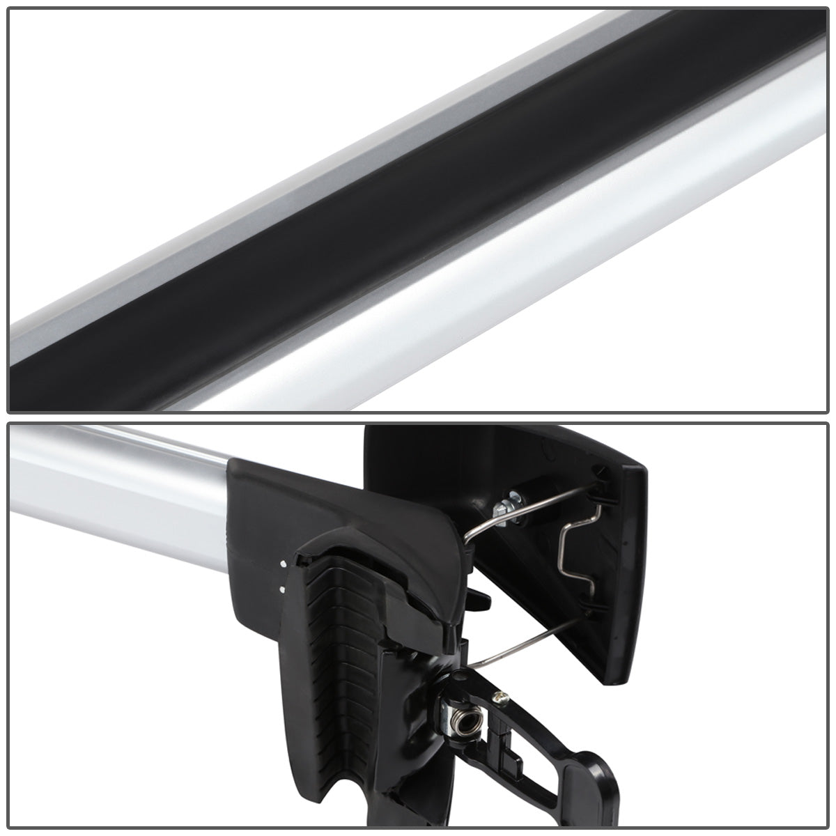 PORTAEQUIPAJE ROOF RACK CROSS BARS - 09-15 BMW X1 - MOUNTS ONTO OEM ROOF RAILS ONLY - W/ LOCK+KEY - BLACK / SILVER