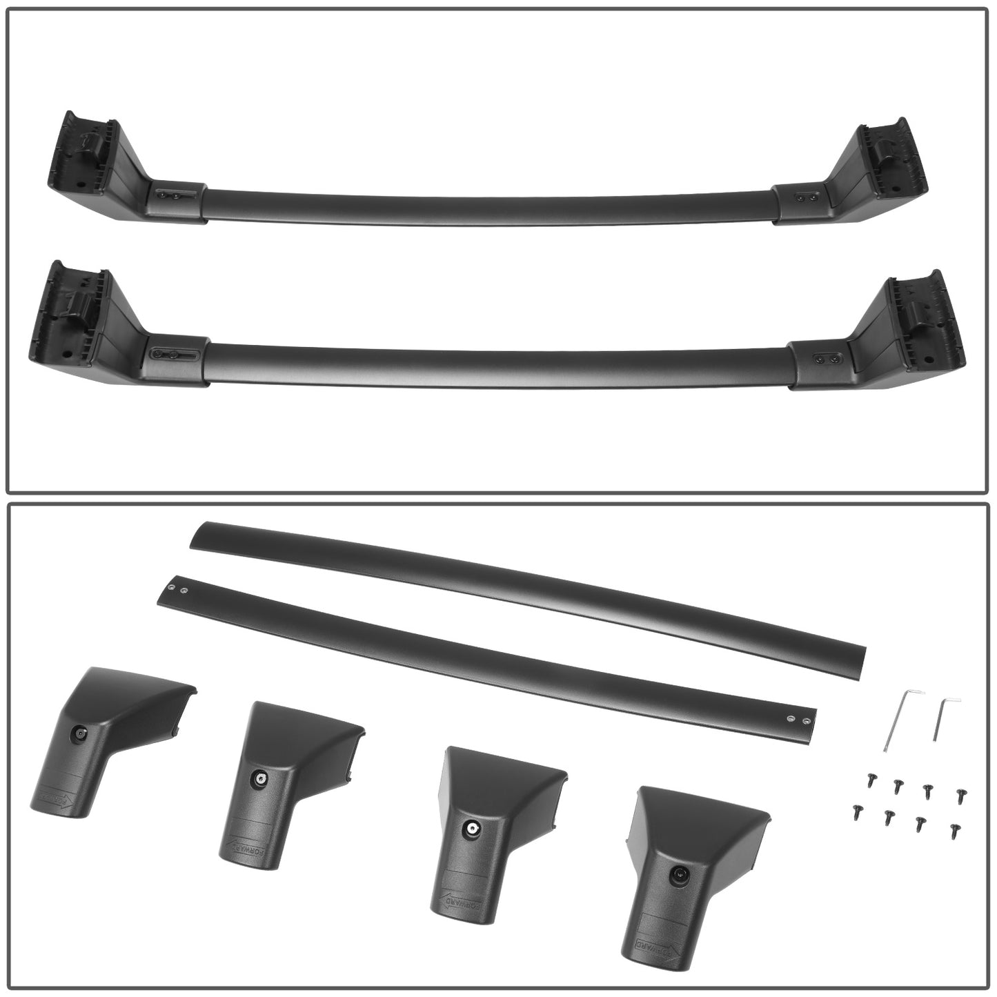 PORTAEQUIPAJE ROOF RACK CROSSBAR - ALUMINUM BAR + ALUMINUM FOOT - FIT FOR FORD BRONCO SPORT BASE & BIGBEND 2021-2022 & OUTER-BANKS / 2021 ON-ROAD ?FORD MUSTANG/FIERY HORSE CITY EDITION?