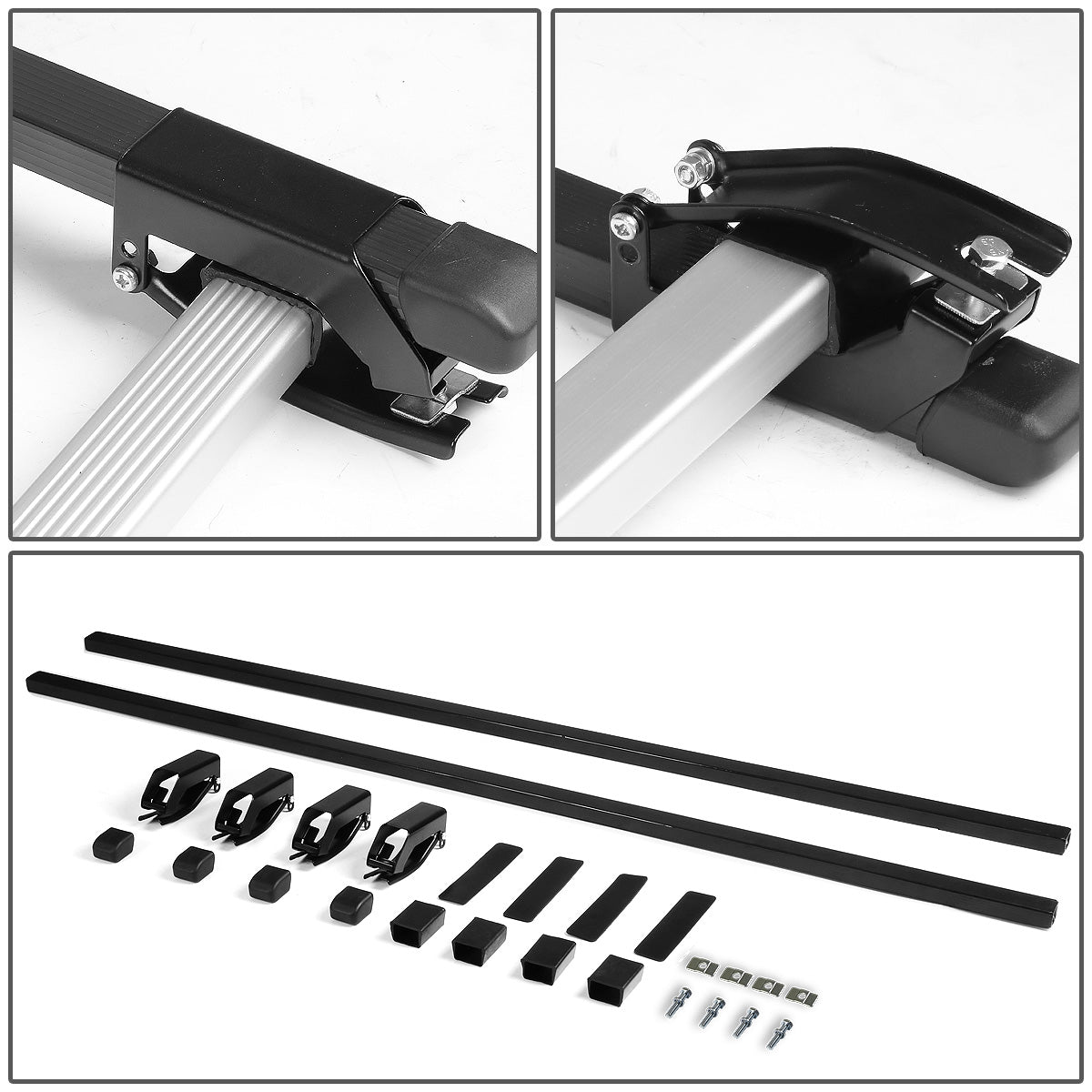 PORTAEQUIPAJE ROOF RACK CROSSBAR - ALUMINUM - SQUARE BAR - 54" - BLACK
