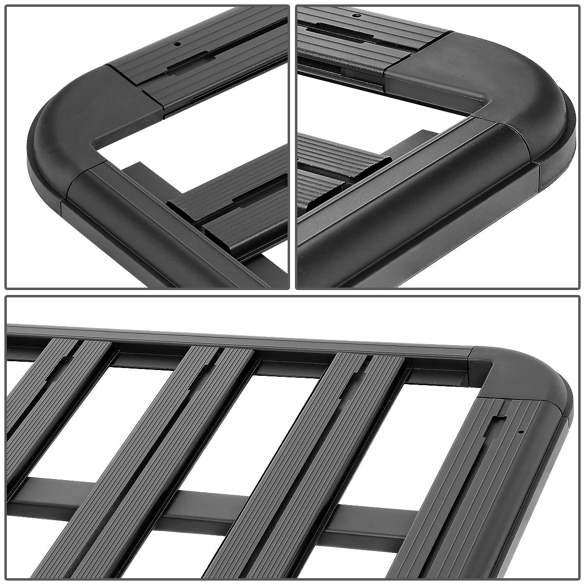 PORTAEQUIPAJE ROOF RACK CARGO BASKET - 60"L X 40"W - ALUMINUM - BLACK