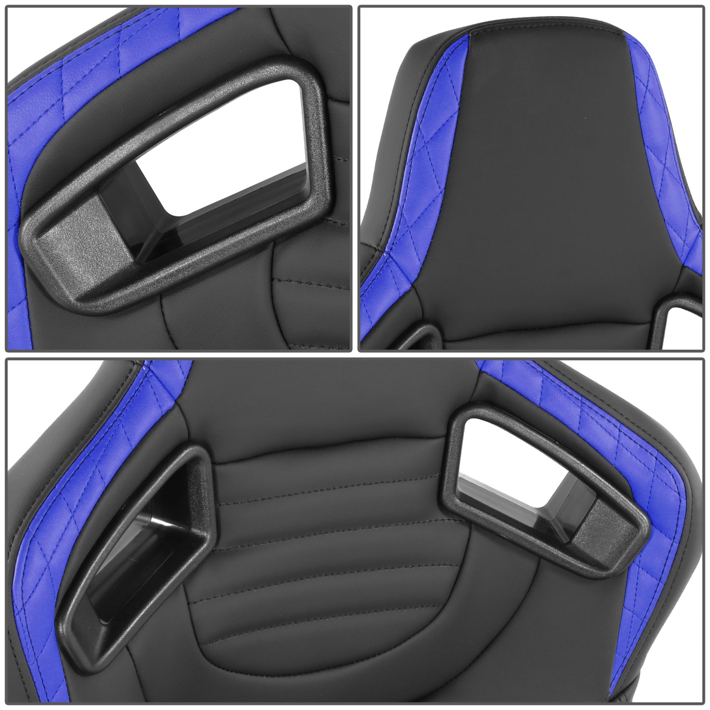ASIENTOS RACING BLACK RED PVC - WITH SINGLE ADJUSTOR & DOUBLE SLIDER- VEHICLES WITH AFTERMARKET SEAT BRACKET; CAN ACCOMODATE SEAT OVERALL DIMENSIONS