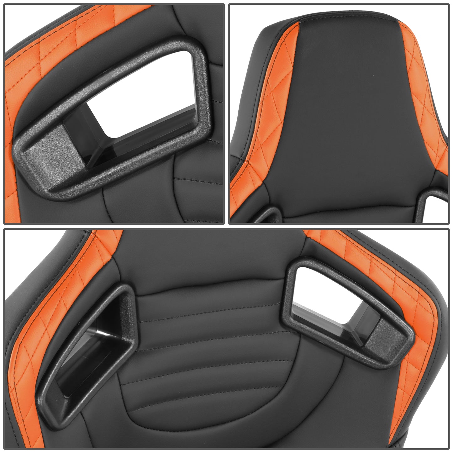 ASIENTOS RACING BLACK RED PVC - WITH SINGLE ADJUSTOR & DOUBLE SLIDER- VEHICLES WITH AFTERMARKET SEAT BRACKET; CAN ACCOMODATE SEAT OVERALL DIMENSIONS