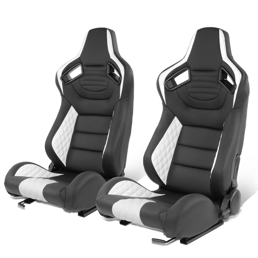 ASIENTOS RACING BLACK RED PVC - WITH SINGLE ADJUSTOR & DOUBLE SLIDER- VEHICLES WITH AFTERMARKET SEAT BRACKET; CAN ACCOMODATE SEAT OVERALL DIMENSIONS
