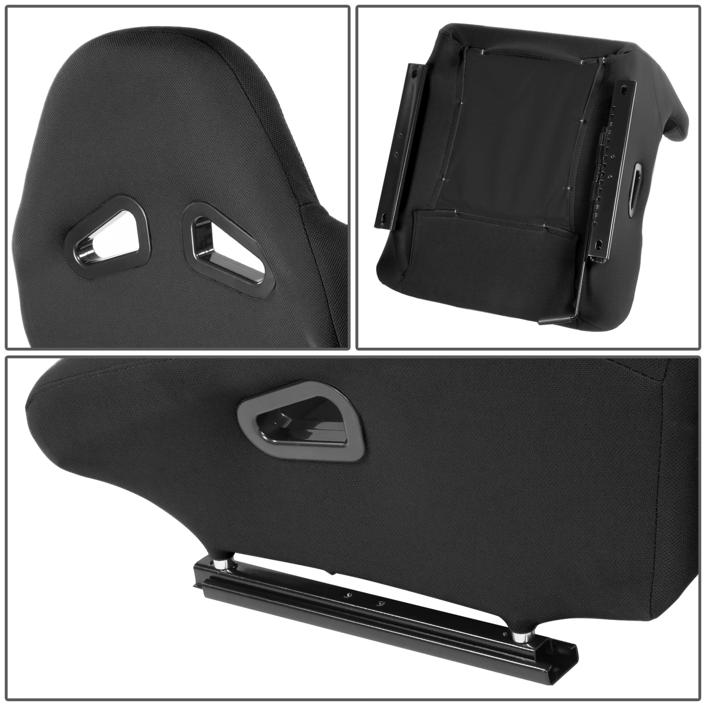 ASIENTOS RACING PINEAPPLE FABRIC + PVC PATCHES*MAIN IN BLUE + PATCHES BLACK (YOU CAN CHANGE THE COLOR)*STEEL SEAT FRAME & MEMORY FOAM*BLACK SAFETY BELT HOLES*WITH SINGLE SLIDER