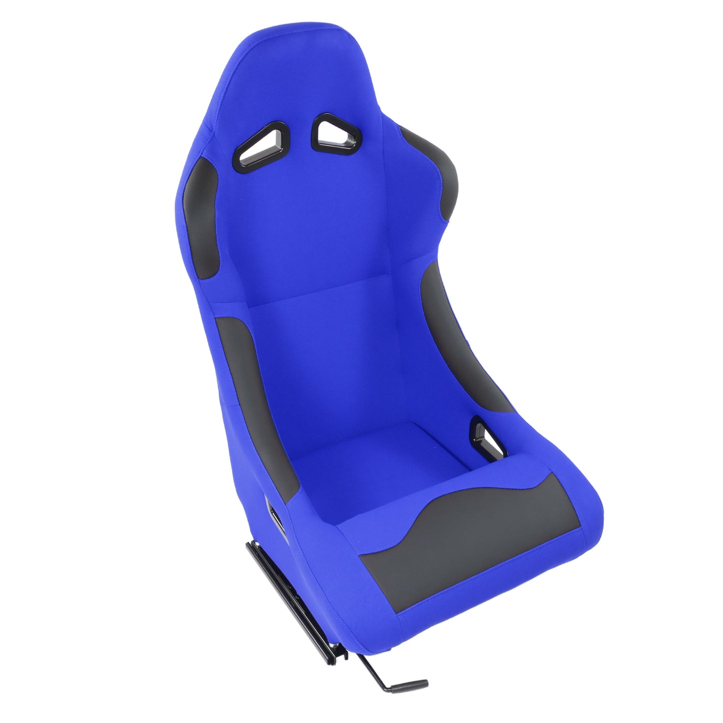 ASIENTOS RACING PINEAPPLE FABRIC + PVC PATCHES*MAIN IN BLUE + PATCHES BLACK (YOU CAN CHANGE THE COLOR)*STEEL SEAT FRAME & MEMORY FOAM*BLACK SAFETY BELT HOLES*WITH SINGLE SLIDER