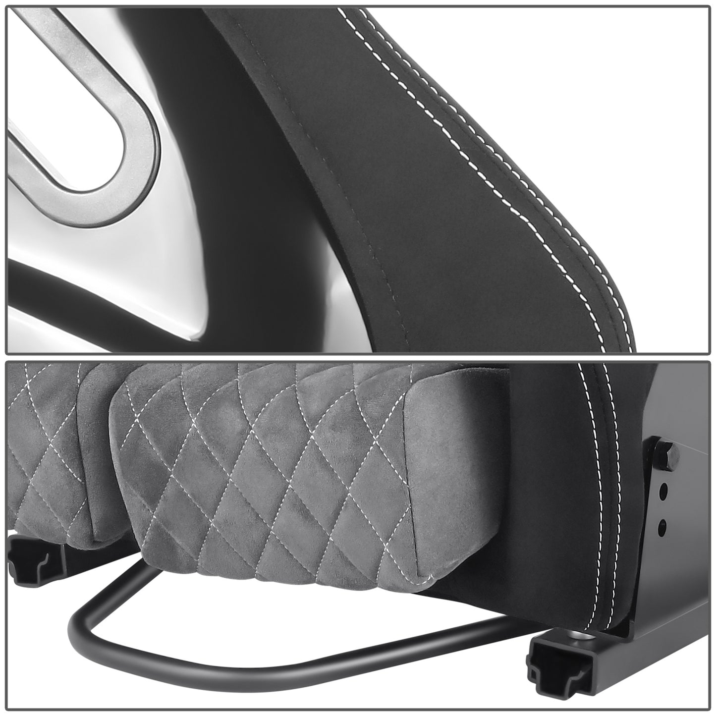 ASIENTOS RACING SUEDE*ALL IN BLACK + ORANGE STITCHING (YOU CAN CHANGE THE COLOR)*FIBERGLASS & MEMORY FOAM*BLACK SAFETY BELT HOLES*WITH DOUBLE SLIDER