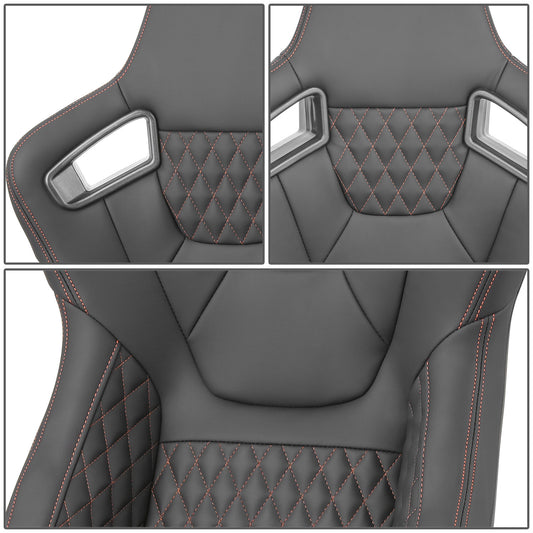 ASIENTOS RACING BLACK PVC - VEHICLE WITH AFTERMARKET BOTTOM MOUNT SEAT BRACKETS