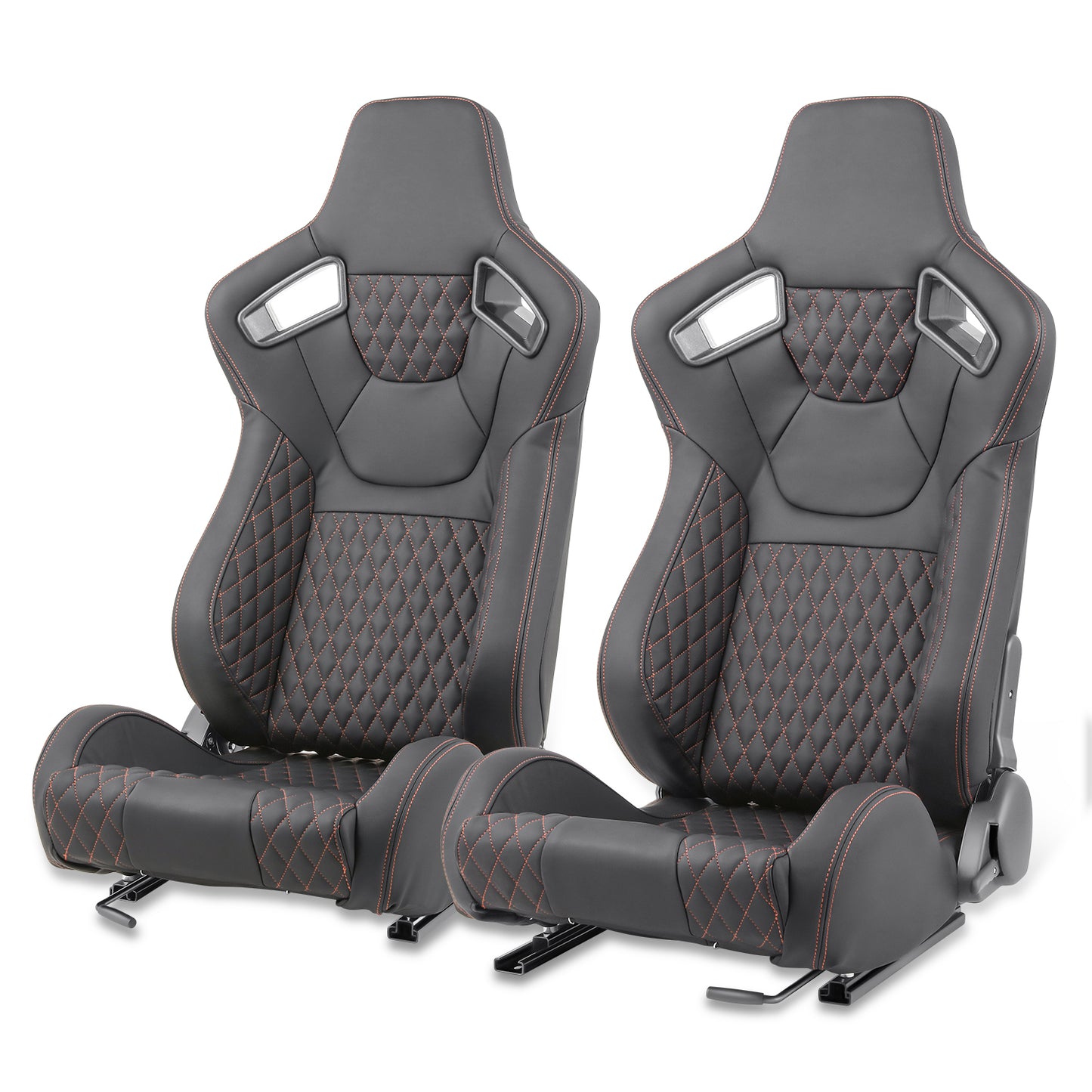 ASIENTOS RACING BLACK PVC - VEHICLE WITH AFTERMARKET BOTTOM MOUNT SEAT BRACKETS