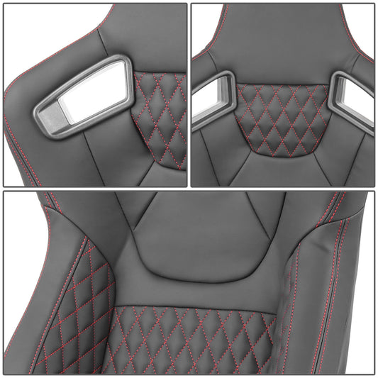 ASIENTOS RACING BLACK PVC - VEHICLE WITH AFTERMARKET BOTTOM MOUNT SEAT BRACKETS