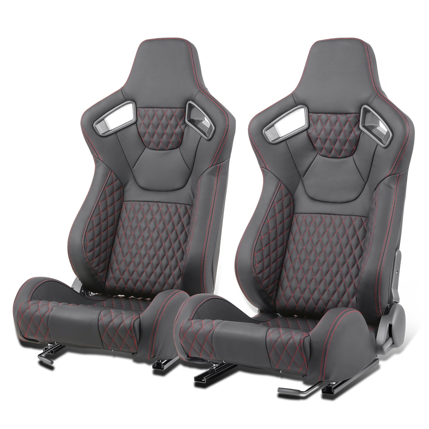 ASIENTOS RACING BLACK PVC - VEHICLE WITH AFTERMARKET BOTTOM MOUNT SEAT BRACKETS