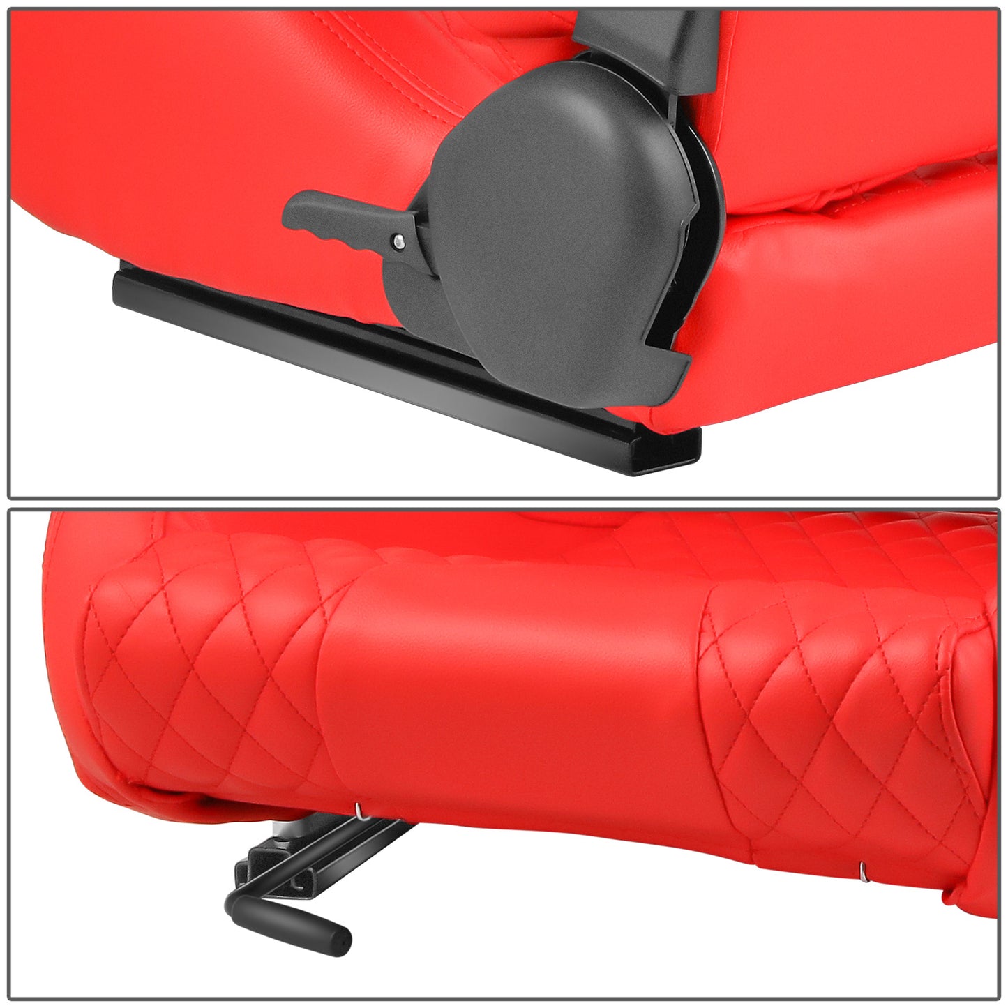 ASIENTOS RACING BLACK PVC - VEHICLE WITH AFTERMARKET BOTTOM MOUNT SEAT BRACKETS