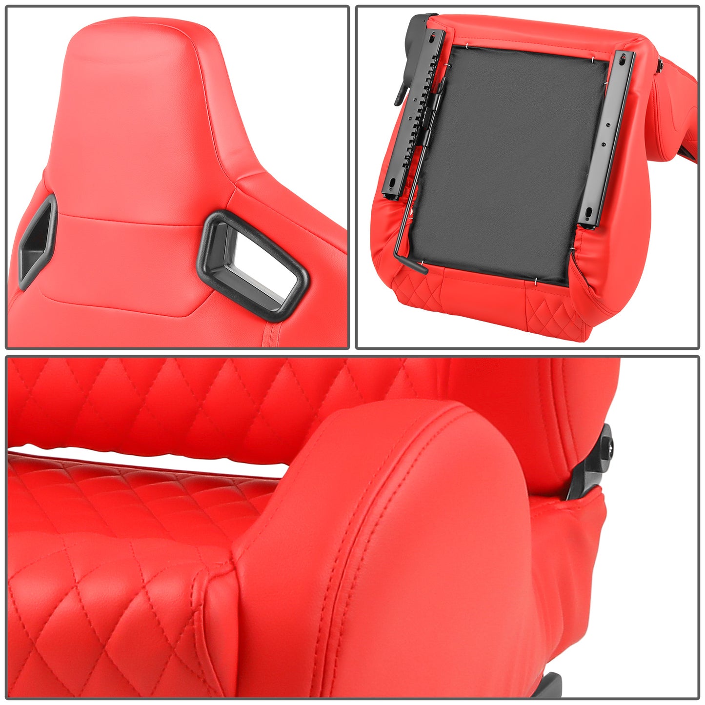 ASIENTOS RACING BLACK PVC - VEHICLE WITH AFTERMARKET BOTTOM MOUNT SEAT BRACKETS