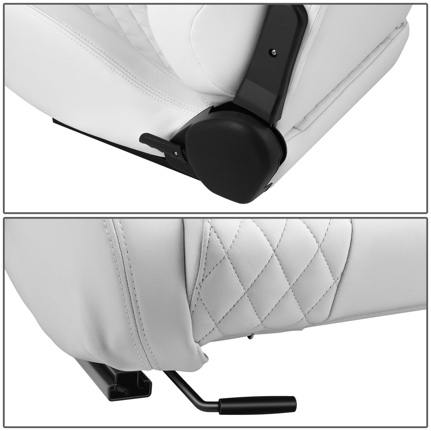 ASIENTOS RACING BLACK PVC - VEHICLE WITH AFTERMARKET BOTTOM MOUNT SEAT BRACKETS