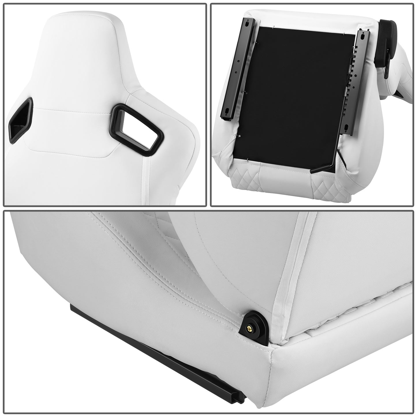 ASIENTOS RACING BLACK PVC - VEHICLE WITH AFTERMARKET BOTTOM MOUNT SEAT BRACKETS