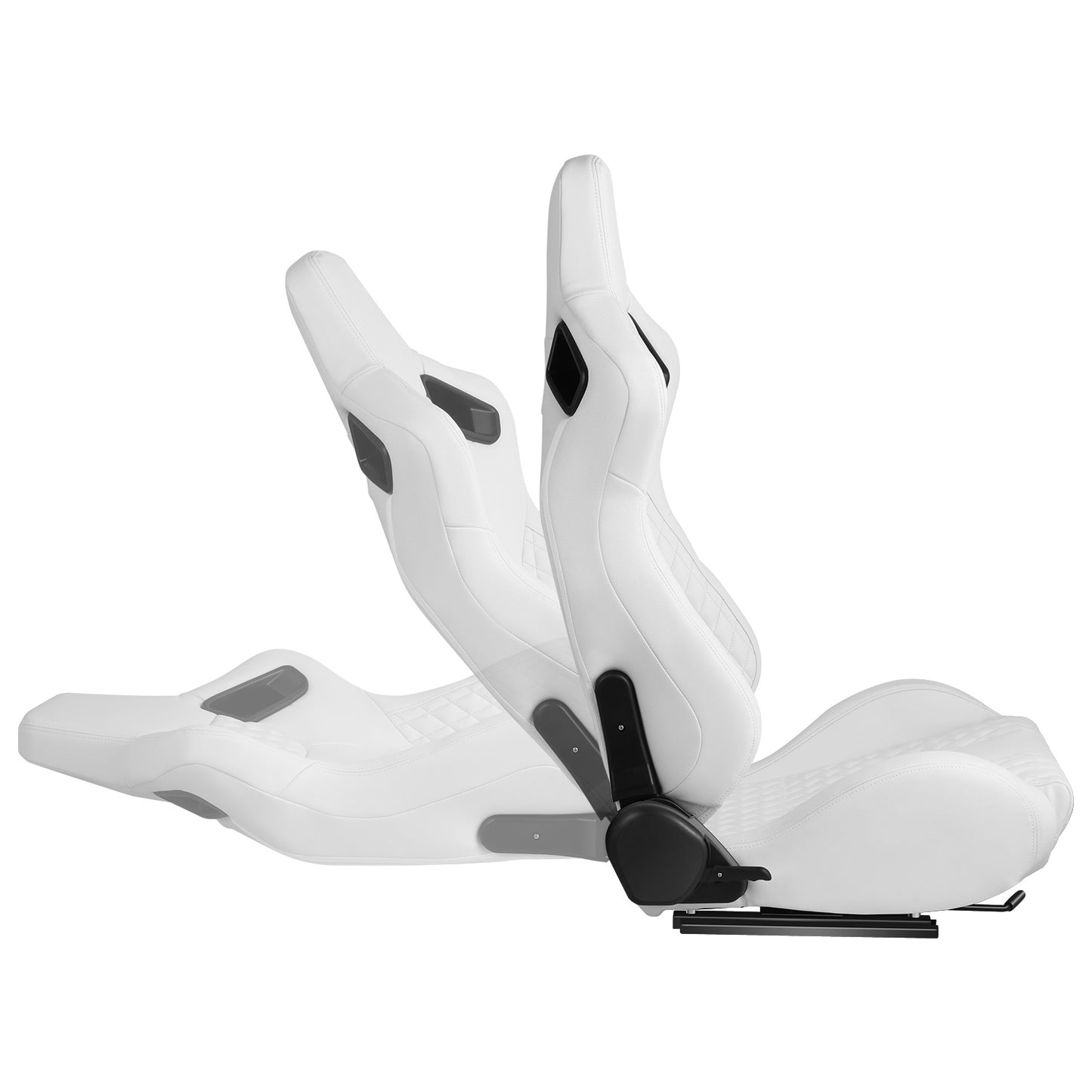 ASIENTOS RACING BLACK PVC - VEHICLE WITH AFTERMARKET BOTTOM MOUNT SEAT BRACKETS