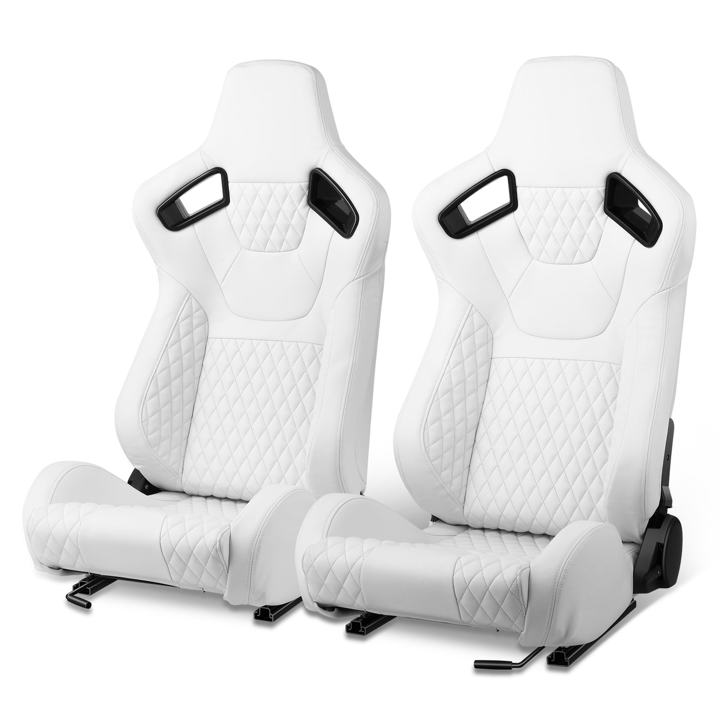 ASIENTOS RACING BLACK PVC - VEHICLE WITH AFTERMARKET BOTTOM MOUNT SEAT BRACKETS