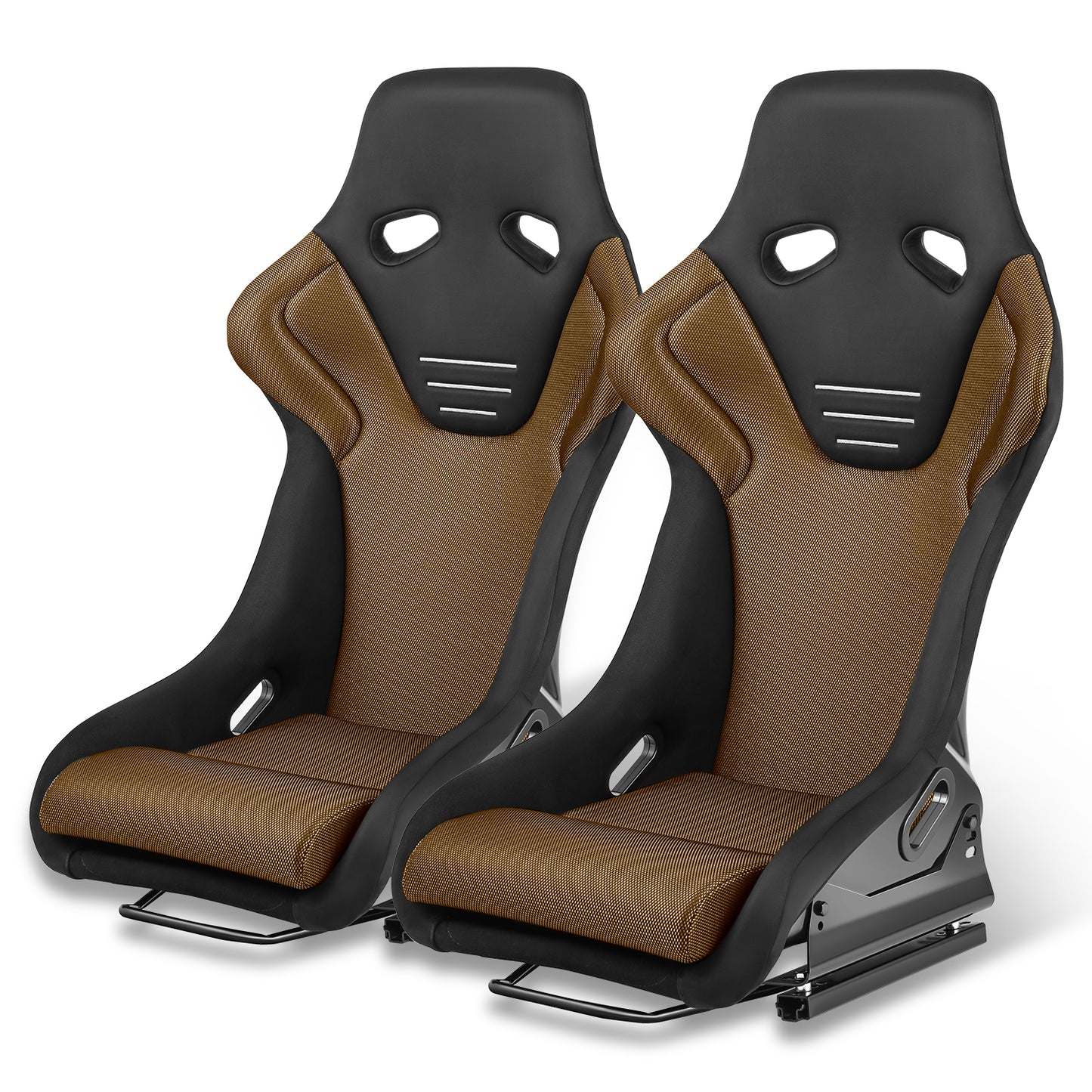 ASIENTOS RACING FABRIC*BLACK & BLUE (YOU CAN CHANGE THE COLOR)*FIBERGLASS & MEMORY FOAM*BLACK SAFETY BELT HOLES*WITH DOUBLE SLIDER