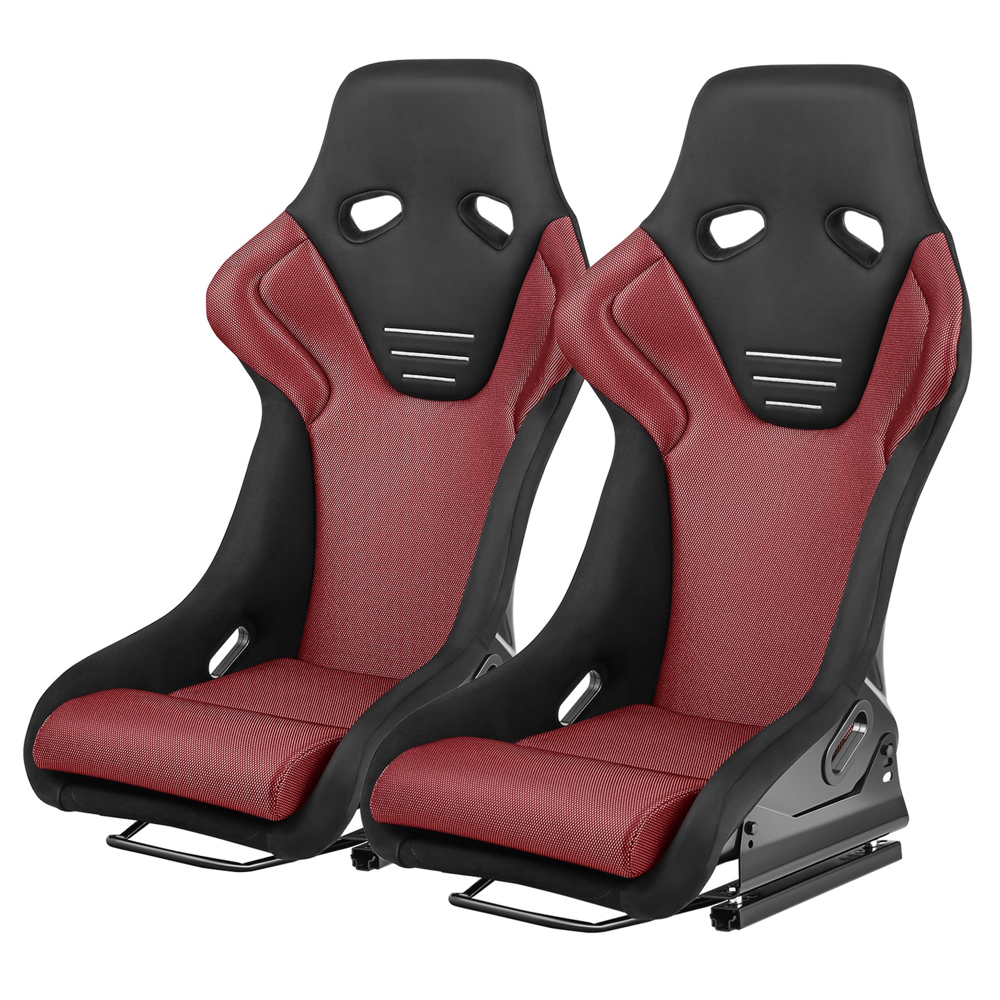 ASIENTOS RACING FABRIC*BLACK & BLUE (YOU CAN CHANGE THE COLOR)*FIBERGLASS & MEMORY FOAM*BLACK SAFETY BELT HOLES*WITH DOUBLE SLIDER