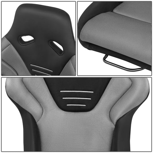 ASIENTOS RACING FABRIC*BLACK & BLUE (YOU CAN CHANGE THE COLOR)*FIBERGLASS & MEMORY FOAM*BLACK SAFETY BELT HOLES*WITH DOUBLE SLIDER