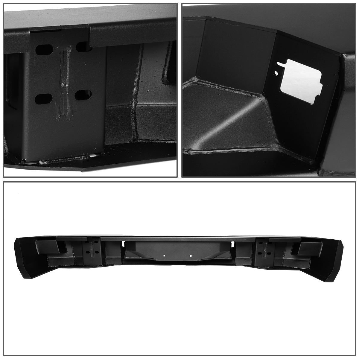 DEFENSA TRASERA OFF ROAD 07-13 TOYOTA TUNDRA - W/ D-RING SHACKLES - FITS MODELS WITHOUT REAR SENSORS - BLACK \