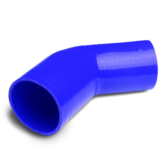 COPLE DE SILICON 3-PLY - 2.50" TO 3.00" REDUCER W/ 45 DEGREE - BLUE