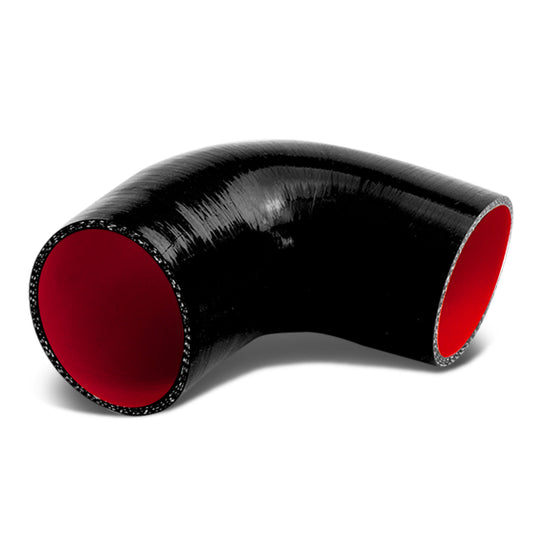COPLE DE SILICON 3-PLY - 2.75" TO 3.00" REDUCER W/ 90 DEGREE - BLACK / RED - RM4-1 / RM4-3