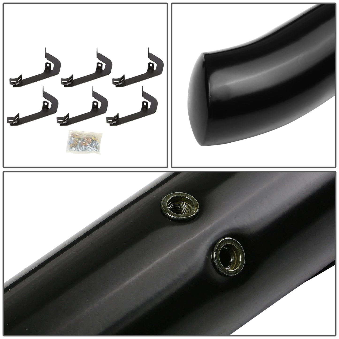 ESTRIBOS 3" - ROUND - 45 DEG - 07-16 CHEVY SILVERADO / GMC SIERRA HD - CREW CAB - BLACK