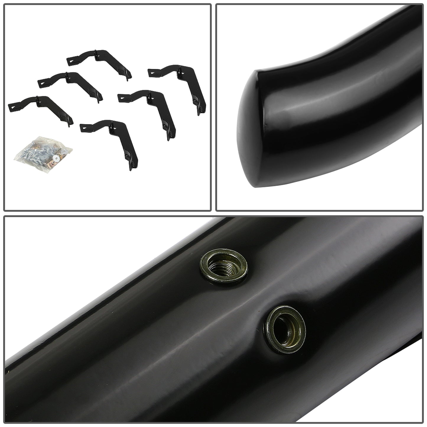 ESTRIBOS 3" - ROUND - 45 DEG - 99-16 CHEVY SILVERADO / GMC SIERRA HD - EXTENDED CAB - BLACK