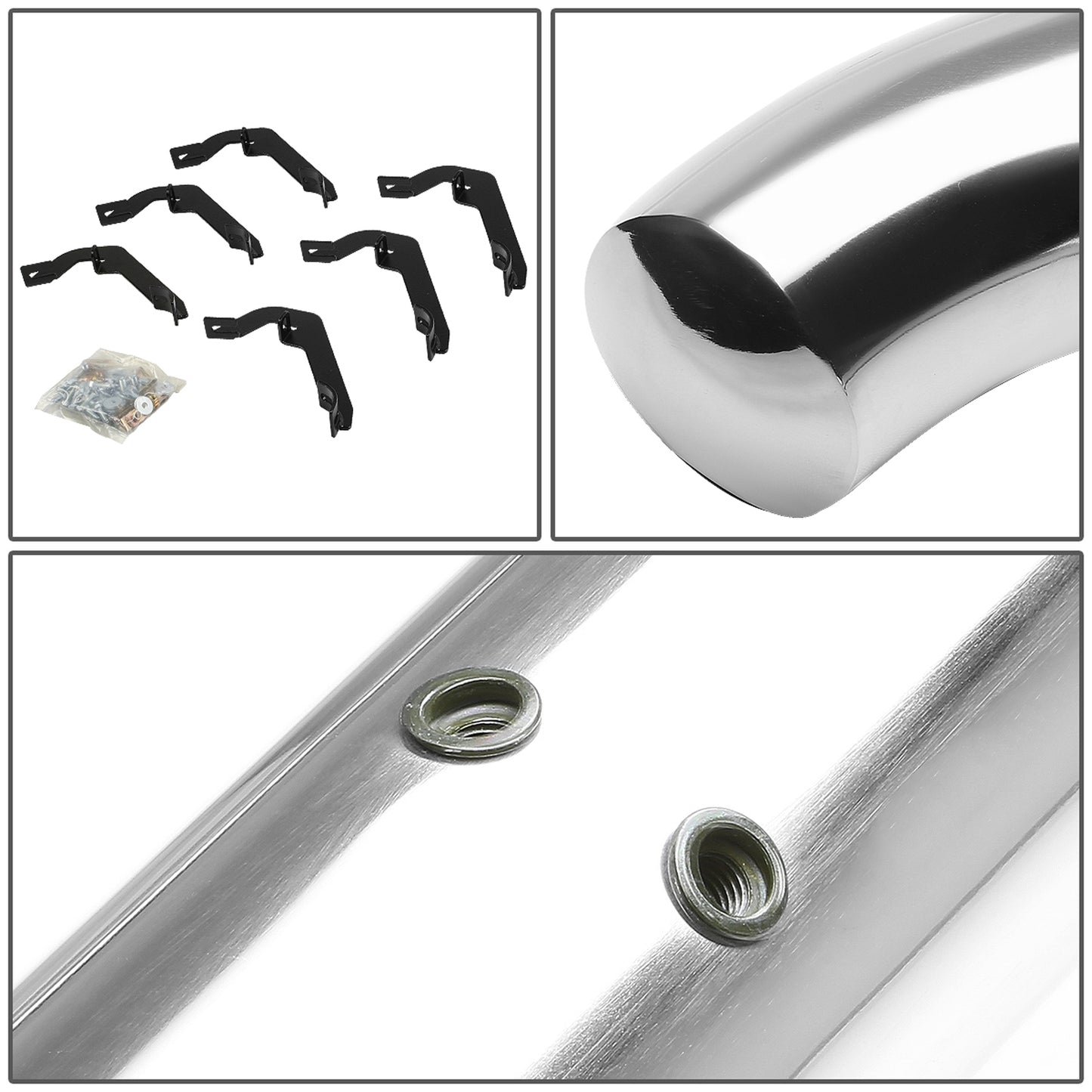 ESTRIBOS 3" - ROUND - 45 DEG - 07-16 CHEVY SILVERADO / GMC SIERRA HD - EXTENDED CAB - SILVER