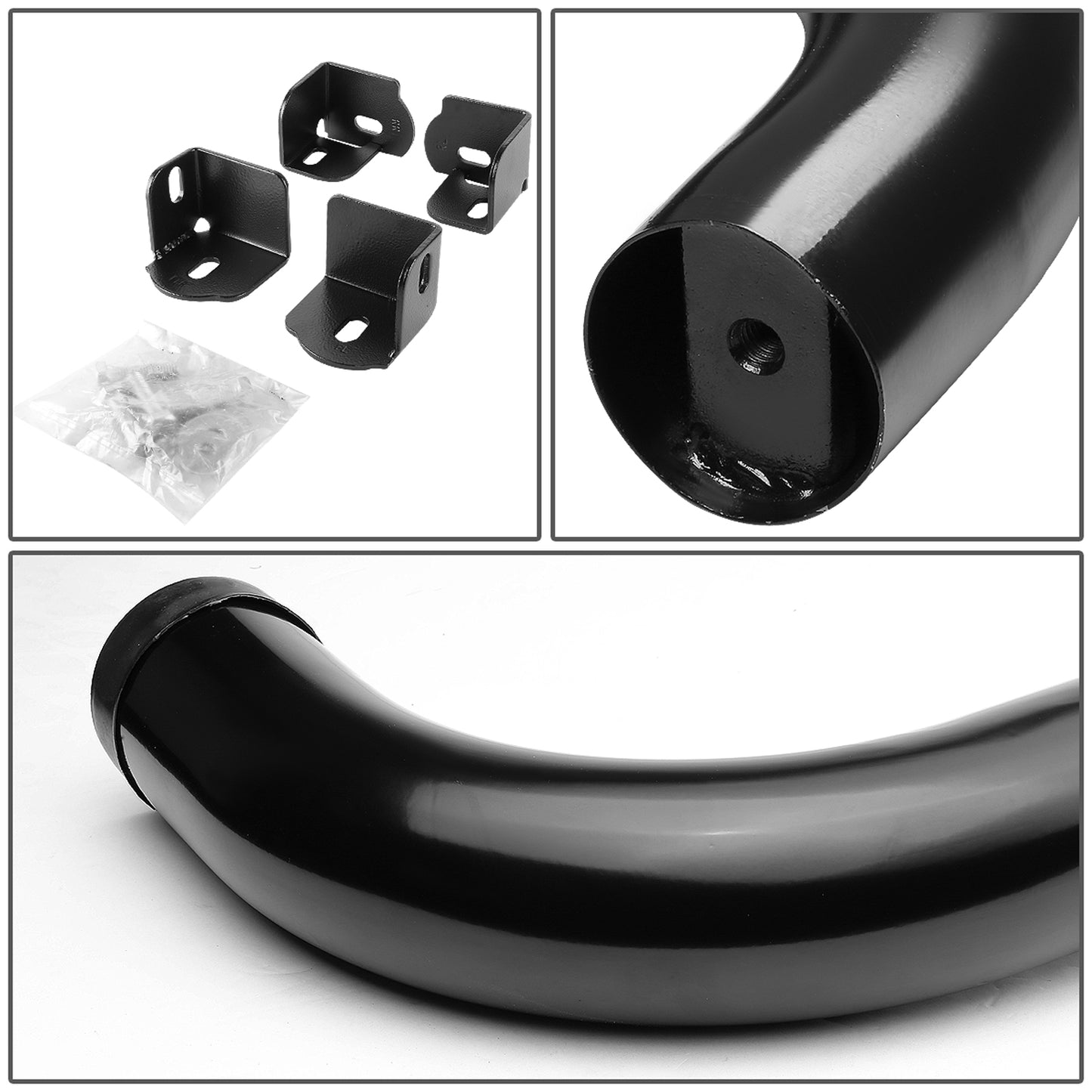 ESTRIBOS 3" - ROUND - 90 DEG - 04-12 CHEVY COLORADO, GMC CANYON / 06-08 ISUZU I-SERIES PICKUP - EXTENDED CAB - BLACK