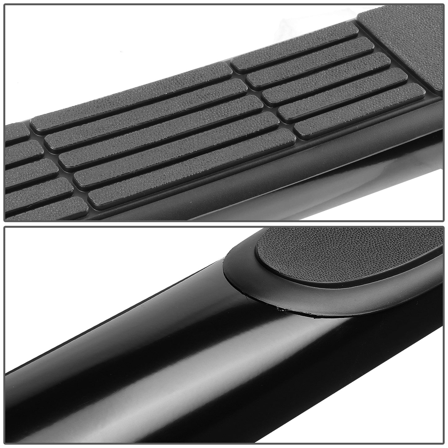 ESTRIBOS 3" - ROUND - 90 DEG - 99-16 CHEVY SILVERADO, GMC SIERRA - EXTENDED CAB - BLACK