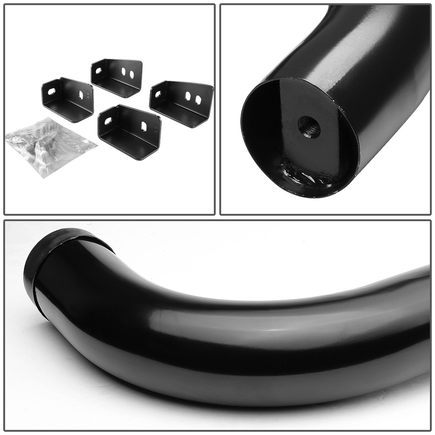 ESTRIBOS 3" - ROUND - 90 DEG - 99-16 CHEVY SILVERADO, GMC SIERRA - STANDARD CAB - BLACK