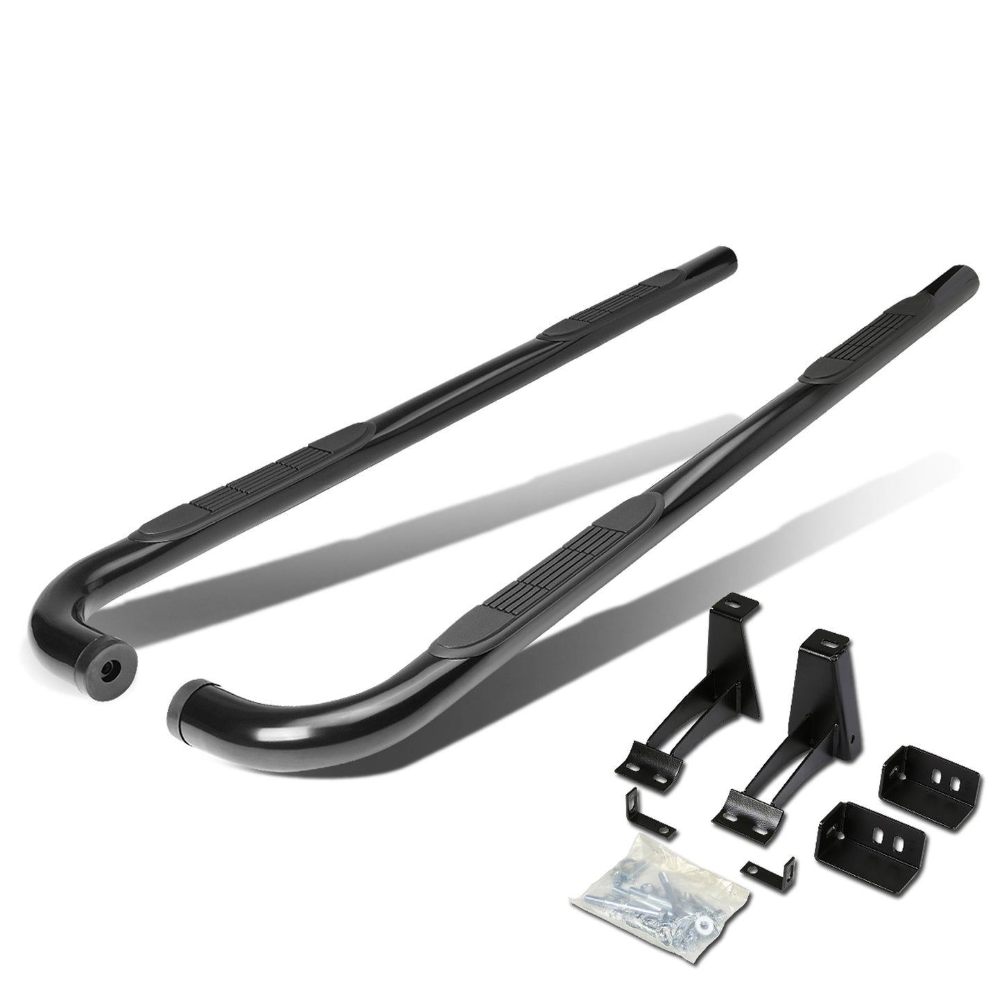 ESTRIBOS 3" - ROUND - 90 DEG - 00-14 CHEVY TAHOE, GMC YUKON - BLACK