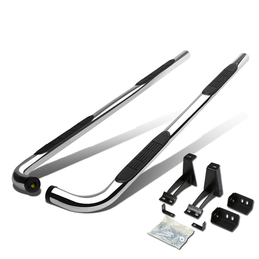 ESTRIBOS 3" - ROUND - 90 DEG - 00-14 CHEVY TAHOE, GMC YUKON - SILVER