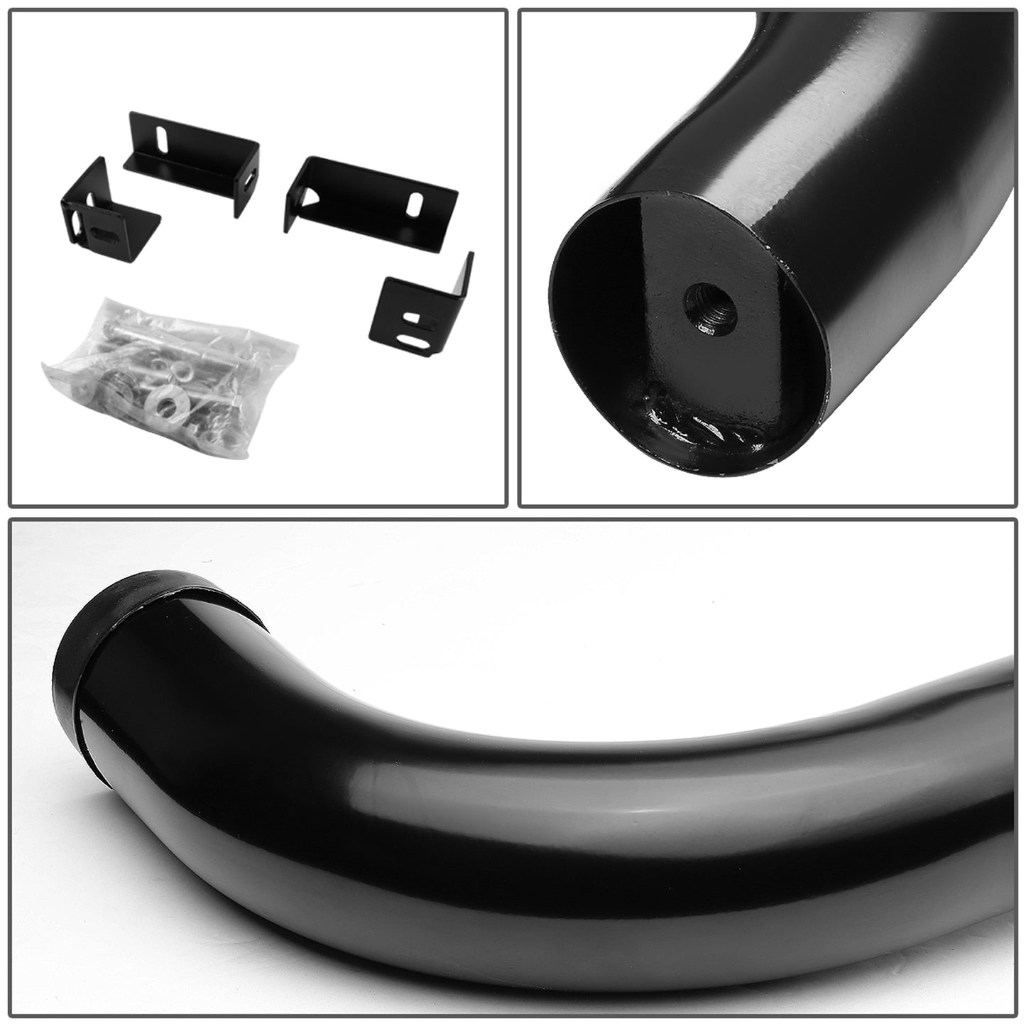 ESTRIBOS 3" - ROUND - 90 DEG - 04-14 CHEVY COLORADO / 04-12 GMC CANYON - CREW CAB - BLACK