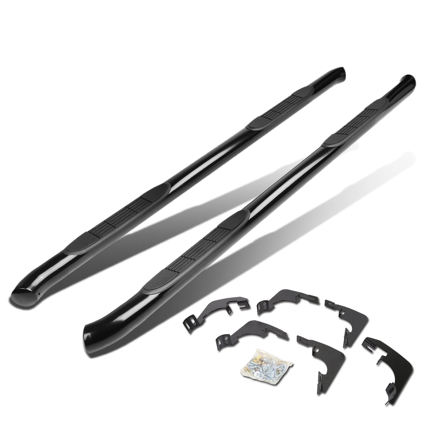 ESTRIBOS 3" - ROUND - 45 DEG - 15-24 CHEVROLET COLORADO, GMC CANYON - CREW CAB - BLACK