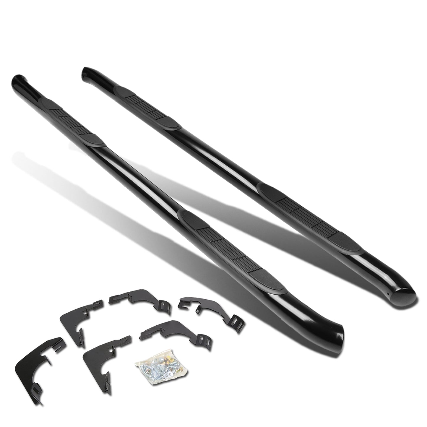 ESTRIBOS 3" - ROUND - 45 DEG - 15-24 CHEVROLET COLORADO, GMC CANYON - CREW CAB - BLACK
