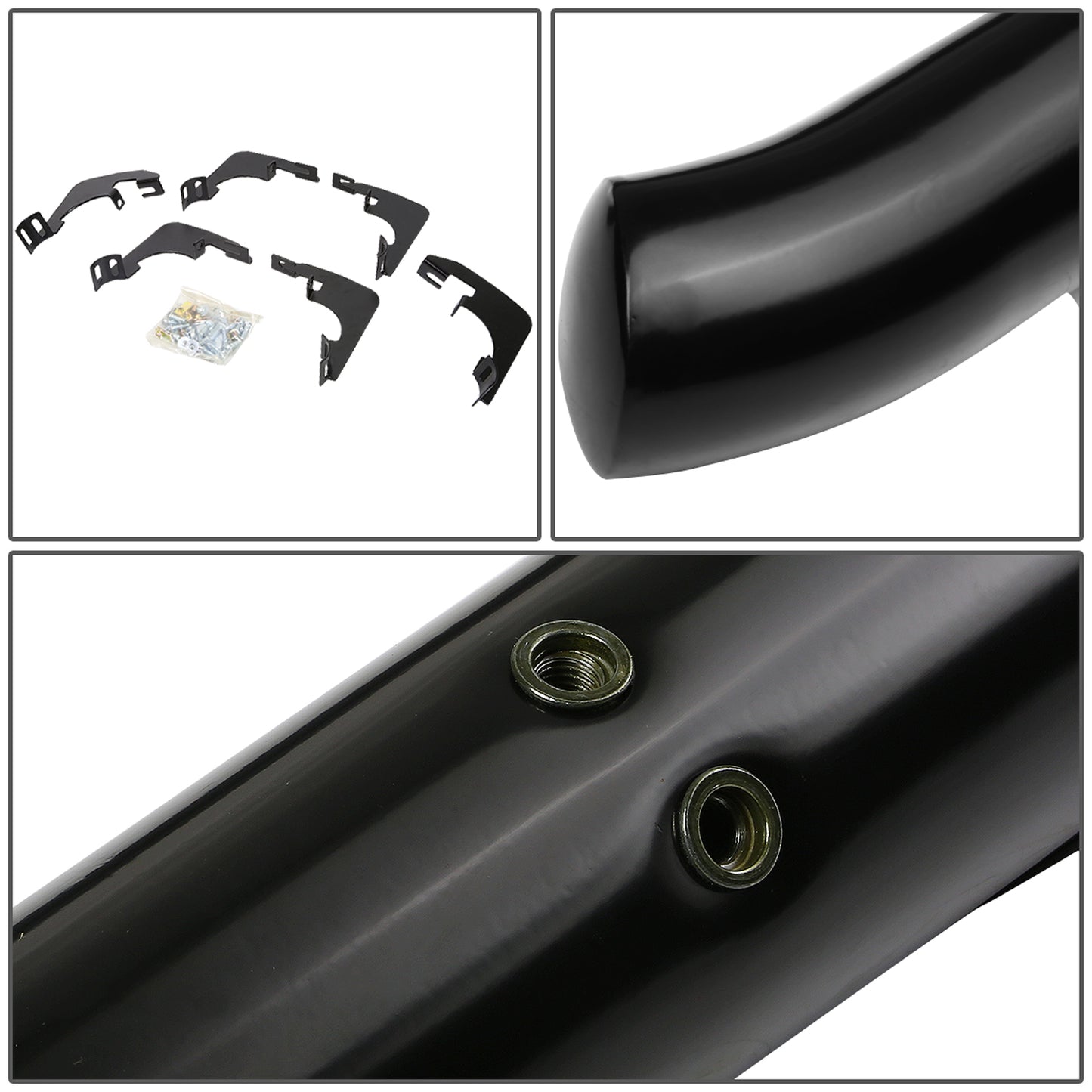 ESTRIBOS 3" - ROUND - 45 DEG - 15-24 CHEVROLET COLORADO, GMC CANYON - CREW CAB - BLACK