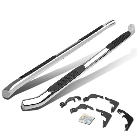 ESTRIBOS 3" - ROUND - 45 DEG - 15-24 CHEVROLET COLORADO, GMC CANYON - CREW CAB - SILVER