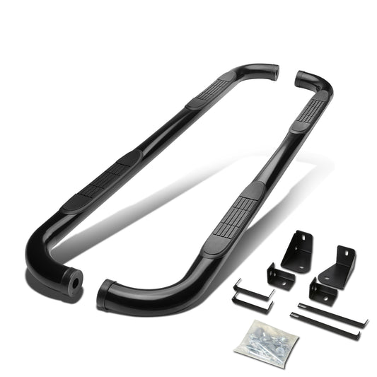 ESTRIBOS 3" - ROUND - 90 DEG - 05-10 DODGE DAKOTA / 2011 RAM DAKOTA - QUAD CAB - BLACK